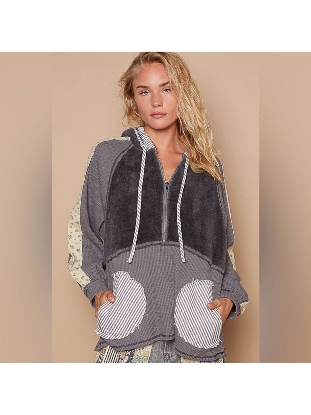 Pol Stunning Oversized Part Sherpa Heavy Patched Star on back - Picture 2 of 4